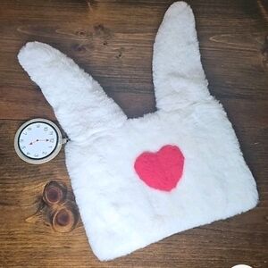 Disney Parks Alice in Wonderland White Rabbit Purse Envelope Pouch Plush Bag Fur